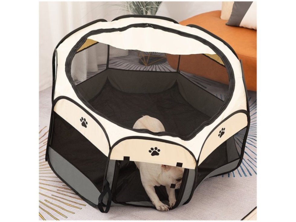 Skládací Přenosný Kotec pro Psy a Kočky, Látka/Polyester, 73x73x43 cm