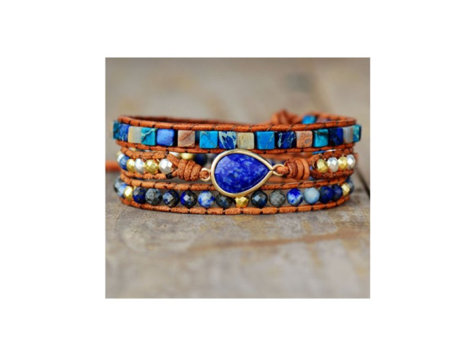 Wrap náramek Mini Lapis Lazuli - Intuice