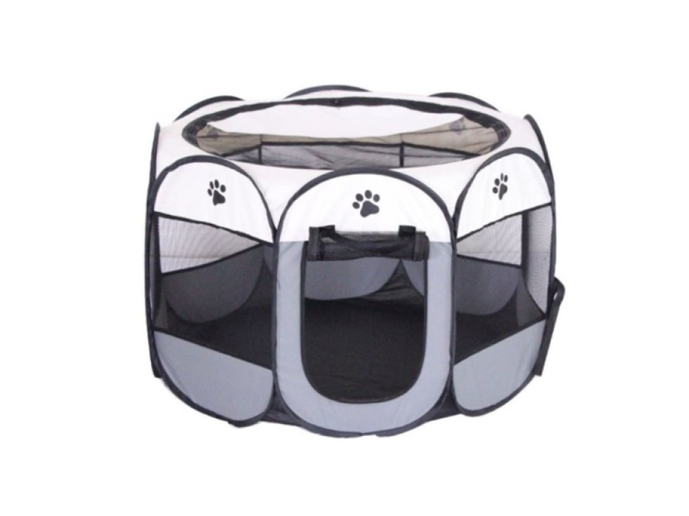 Skládací Přenosný Kotec pro Psy a Kočky, Látka/Polyester, 73x73x43 cm