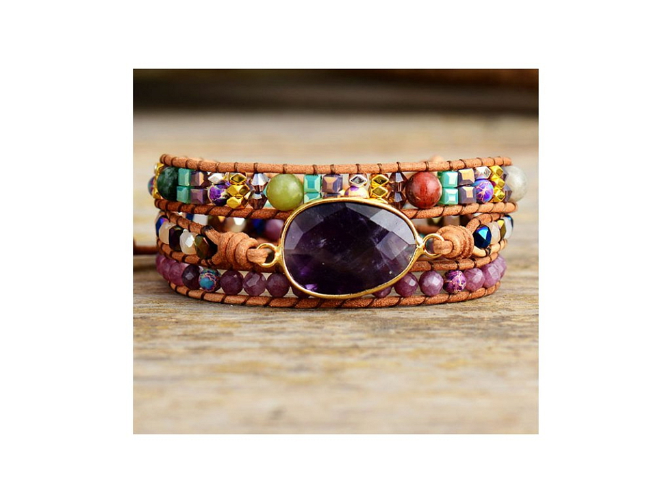 Wrap náramek Ametyst - Naděje