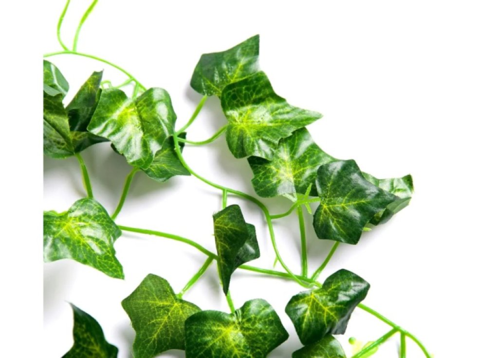 Závěsné břečťanové listy na věnec, zelená, 210 cm, látkové listy