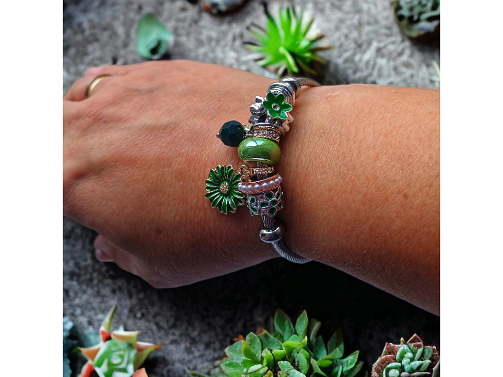 Náramek Florais - žlutý - Náramek s přívěsky