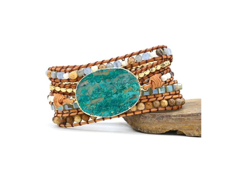 Wrap náramek Mix pravých kamenů