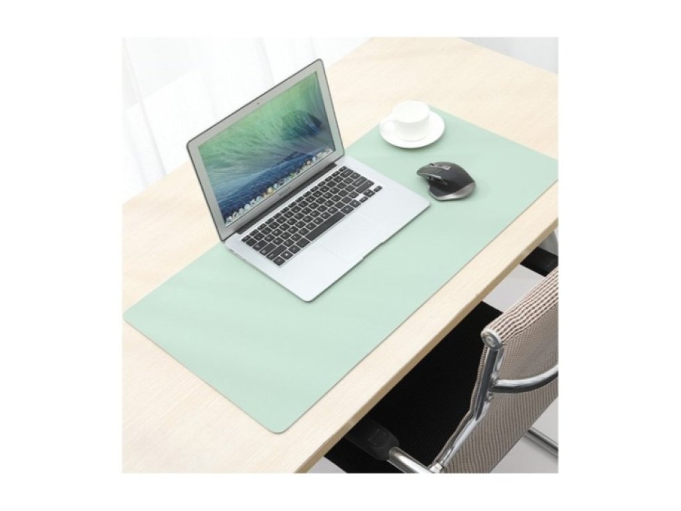 Oboustranná voděodolná podložka na stůl v mátově zelené barvě 50x80 cm.