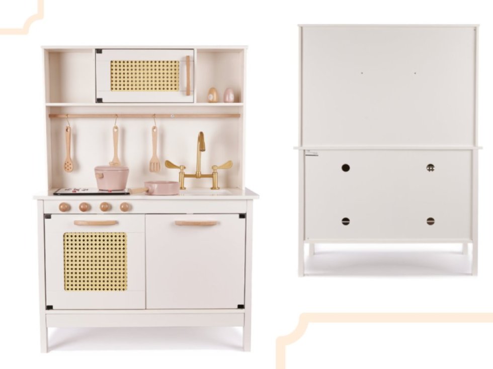 Dětská dřevěná retro kuchyňka z MDF s doplňky BOHO