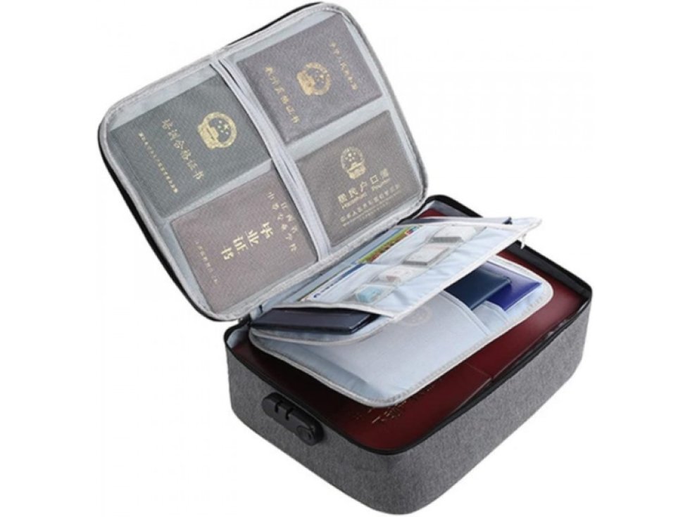 Organizační Taška OXFORD pro Dokumenty, Šedá, Oxfordská Tkanina, 37x10,5x27cm