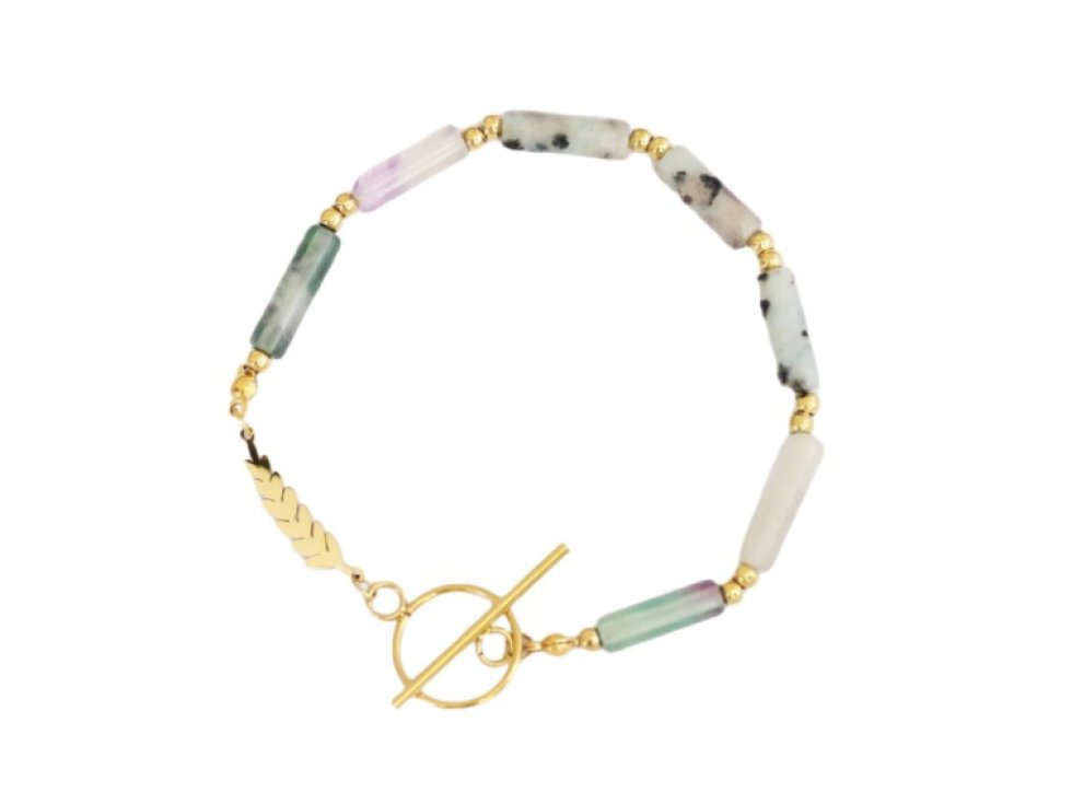 Elegantní Náramek z Chirurgické Oceli 14K Pozlacený, Světle Zlatá Barva, Rozměry 17 + 2,5 cm