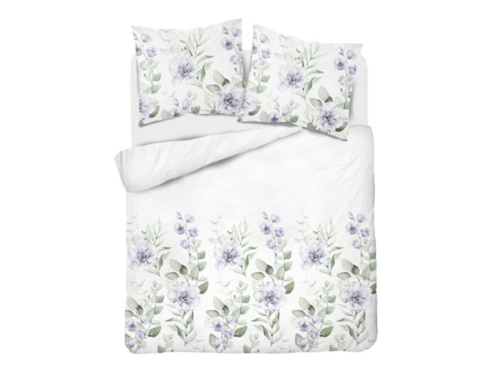 Flanelové ložní prádlo 220x200 bílý vřes polní květiny 4522 B Flanel 2023