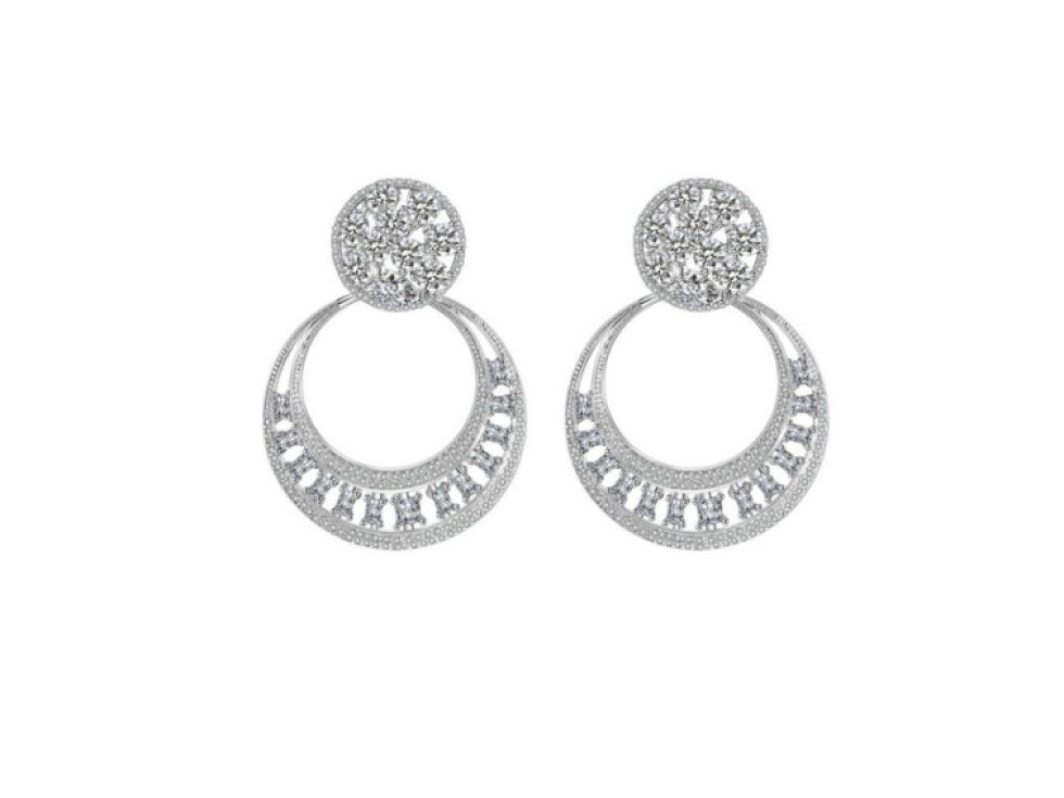 Ručně vyráběné visací náušnice z chirurgické oceli s krystaly, hypoalergenní, odolné