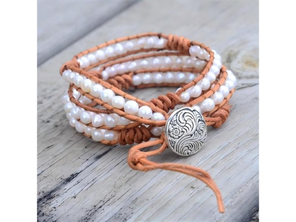 Wrap náramek Říční perly