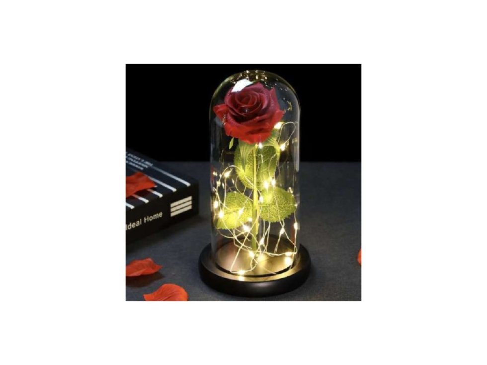 Růže ve skle - svítící Malatec 21619