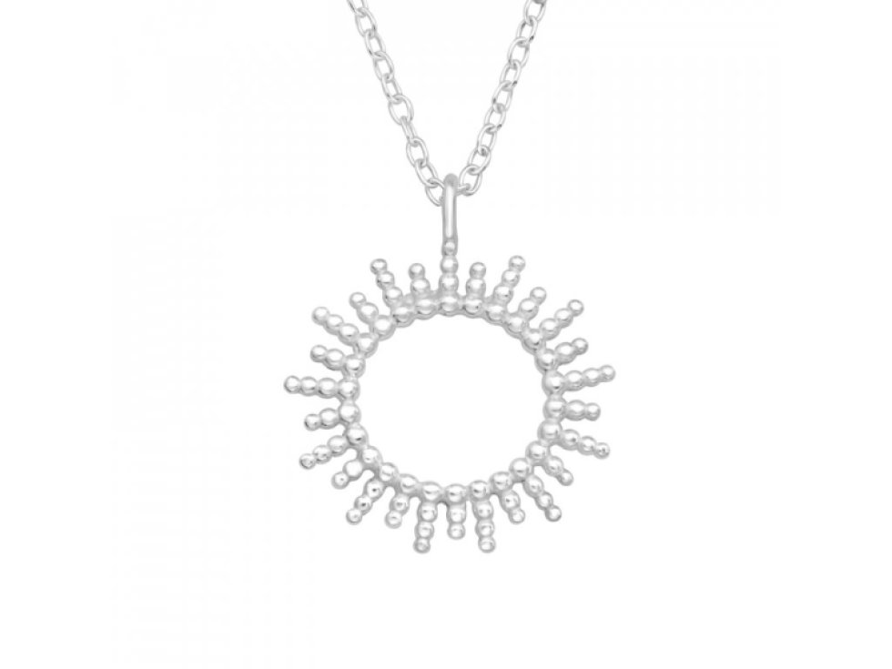 Stříbrný paprskový náhrdelník