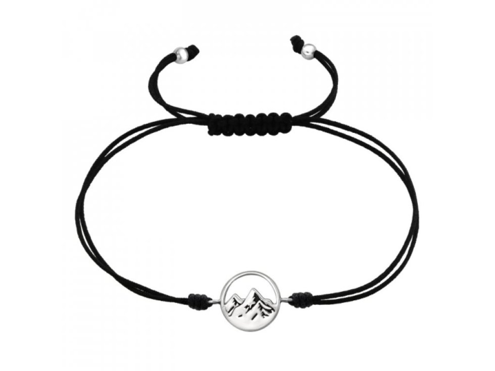 Náramek se stříbrným motivem hor