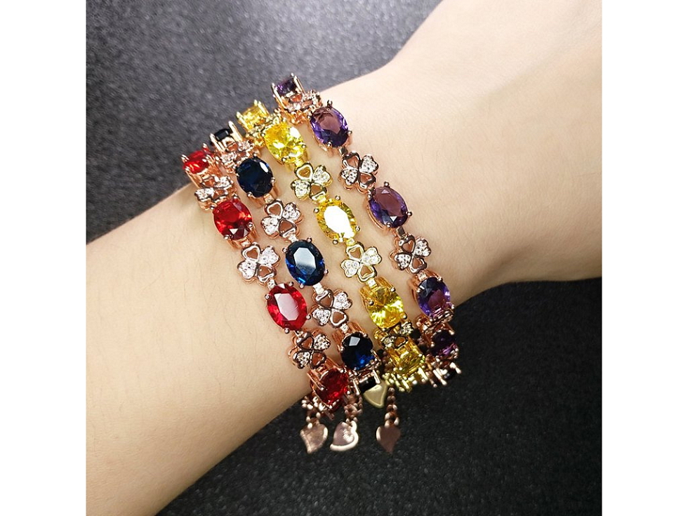 Náramek s krystaly Reyna žlutý- Náramek s krystaly