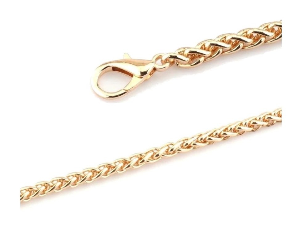 "Dlouhý kovový řetízek na kabelku, zlatý, 120 cm"