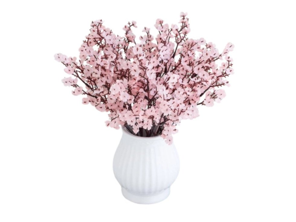 Dekorativní větev třešně Mirabelle, umělá, růžová, 1ks