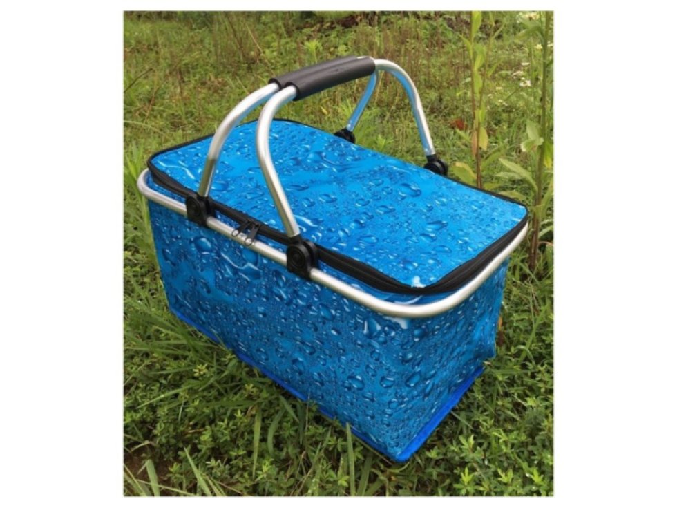 Termokoš na nákupy a piknik, skládací, s termoizolací, 47x27x23cm, hmotnost 630g