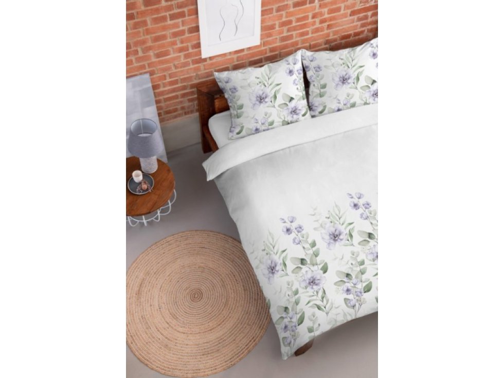 Flanelové ložní prádlo 220x200 bílý vřes polní květiny 4522 B Flanel 2023
