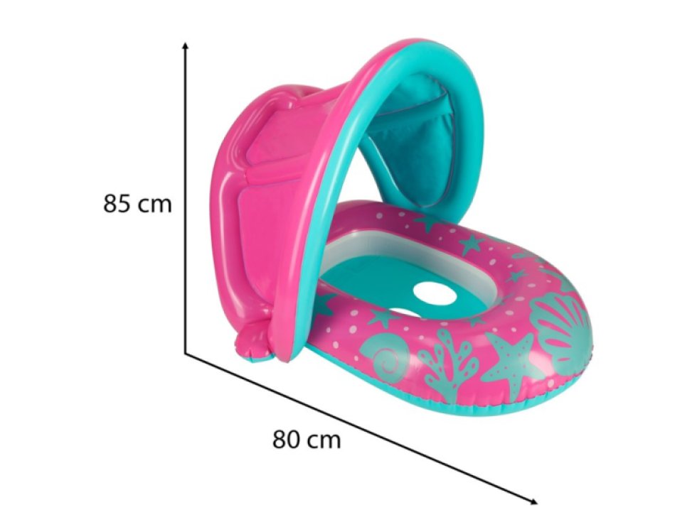 BESTWAY 34091 Nafukovací ponton se stříškou růžový