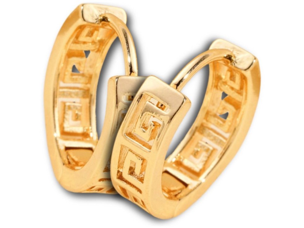 Zlacené chirurgické ocelové náušnice masivní a zdařilé kroužky.