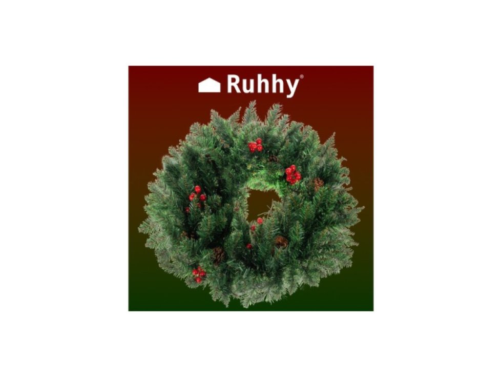 Vánoční dekorace Věnec na dveře Dekorativní ornamentální ozdoba 60cm tl. XXL