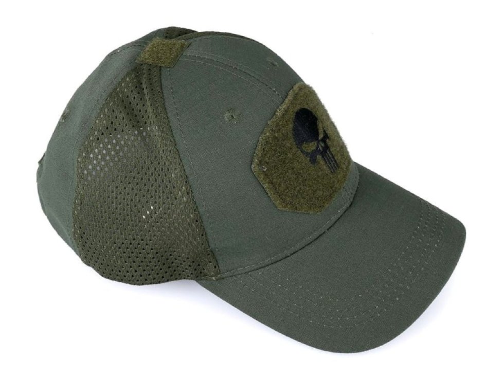 Módní Baseballová Čepice Punisher s Síťovanou Konstrukcí, Univerzální Velikost, Obvod 54-58 cm, Délka Kšiltu 7 cm