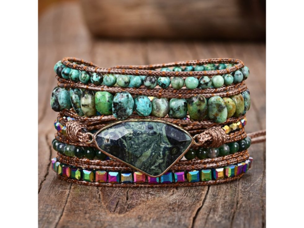 Wrap náramek Africký Tyrkys