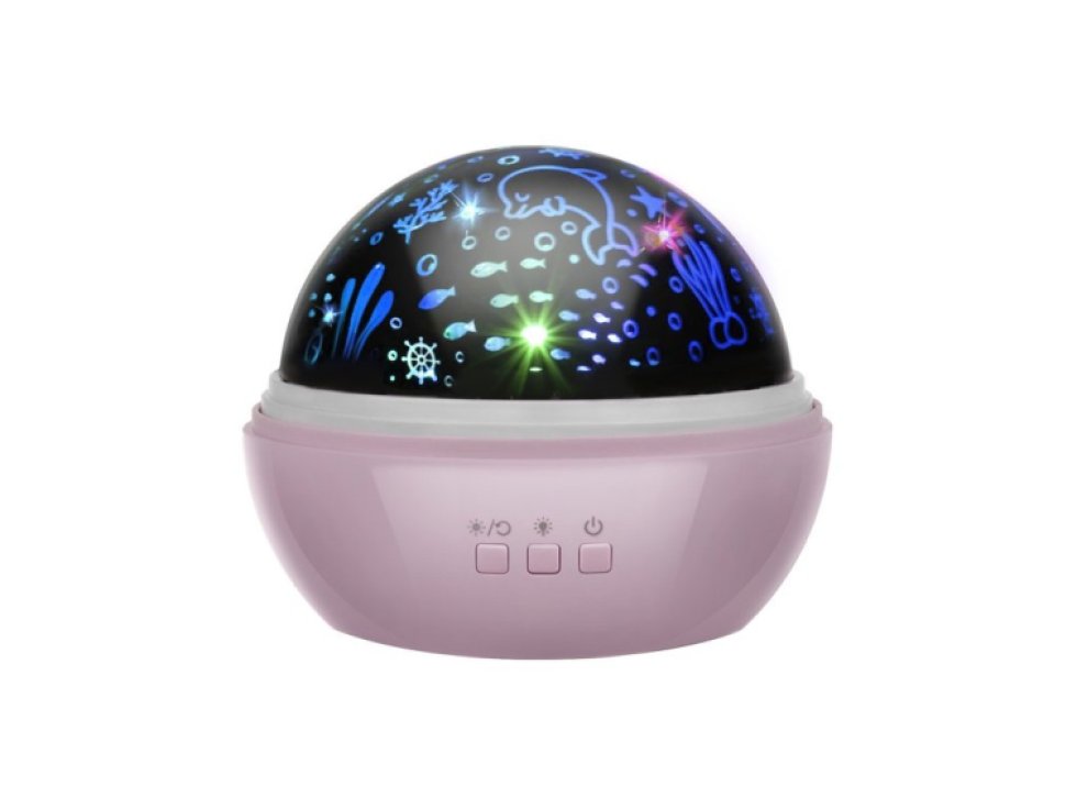 Noční lampa s projektorem - růžová LP16859