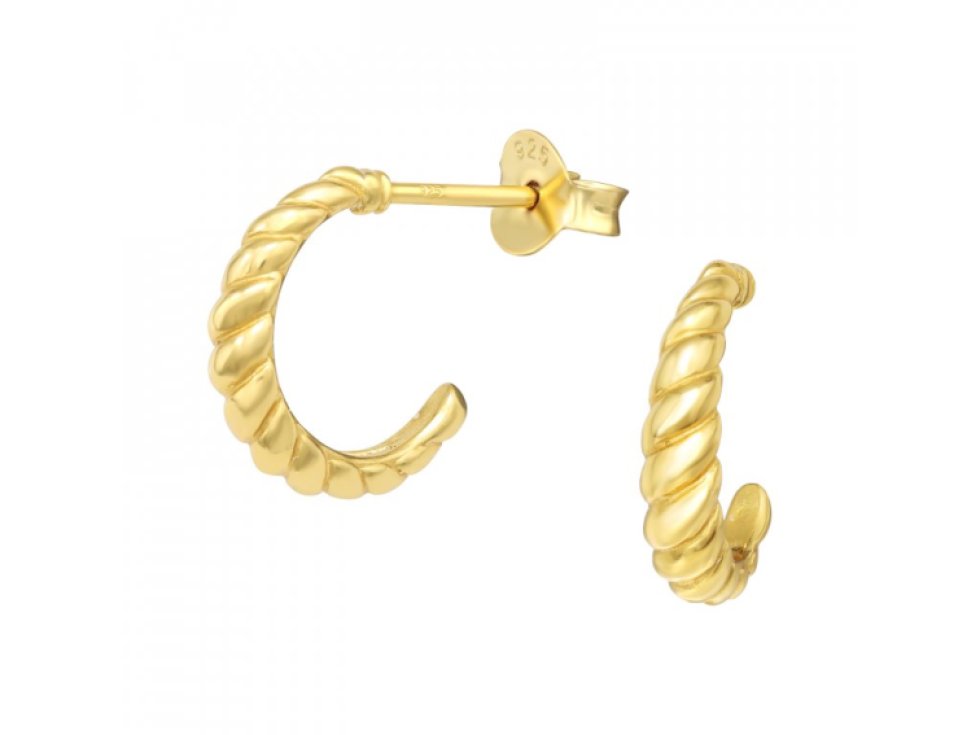 Pozlacené proplétané půlkruhové náušnice
