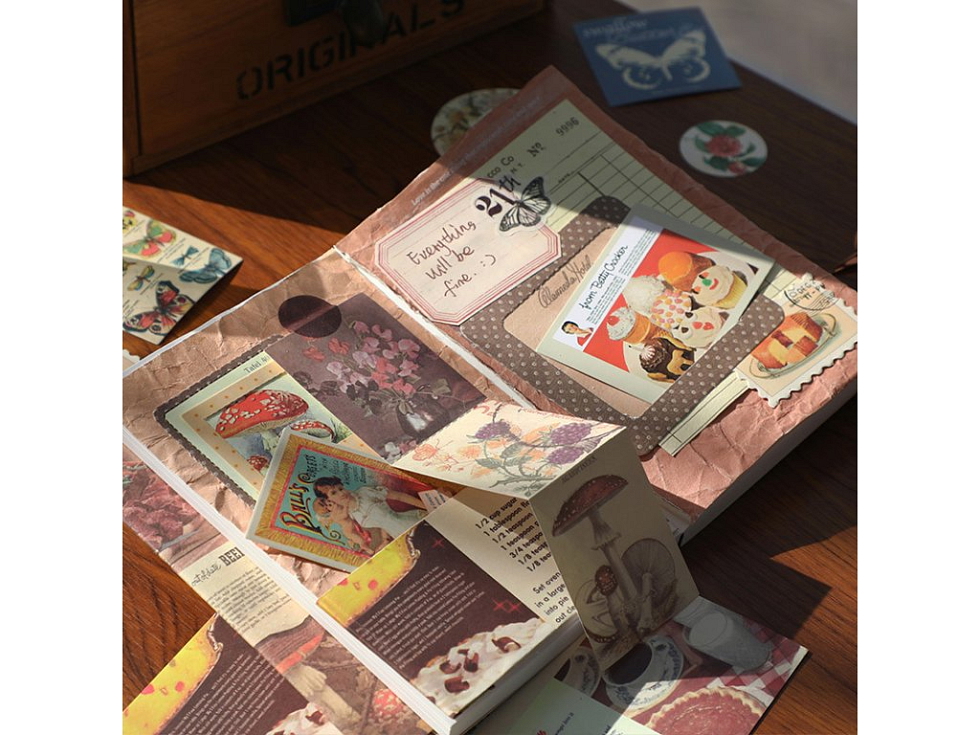 Retro zápisník + 100 ks příslušenství