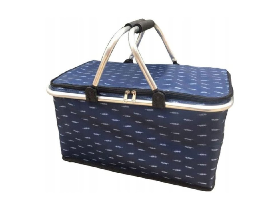 Skládací Termokoš pro Nákupy a Pikniky s Izolační Tepelnou Vrstvou, 47x27x23cm, Hmotnost 630g