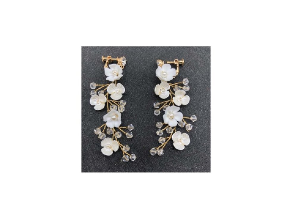 Svatební náušnice BOHO s visícími křišťály, z chirurgické oceli KOLS11