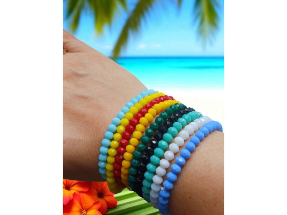 Sada korálkových náramků - 9 kusů - Barevný set IV