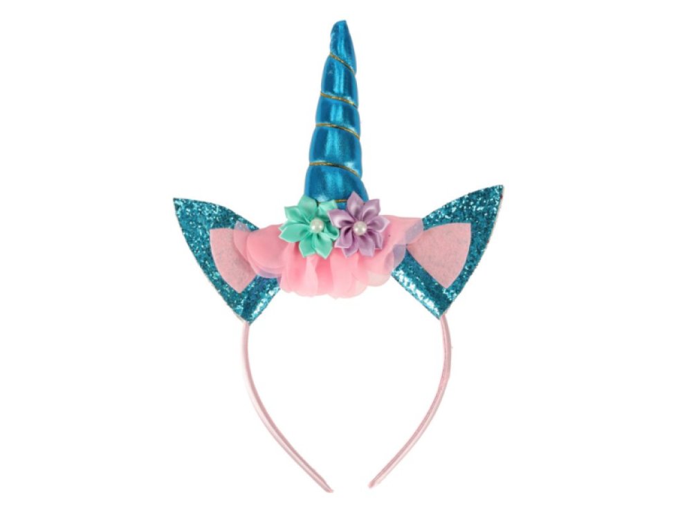 Karnevalový kostým jednorožce čelenka + sukně modrá 3-6 let