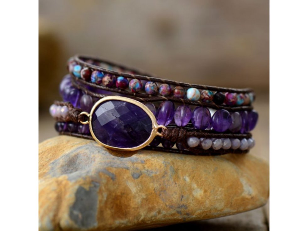 Wrap náramek Ametyst - Spiritualita