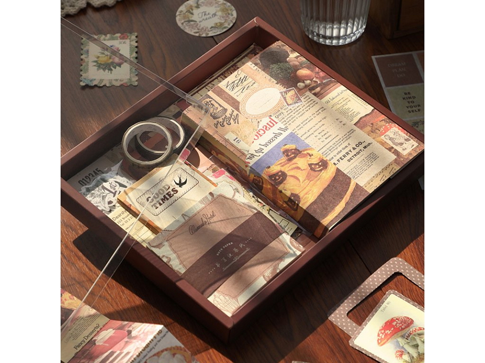 Retro zápisník + 100 ks příslušenství