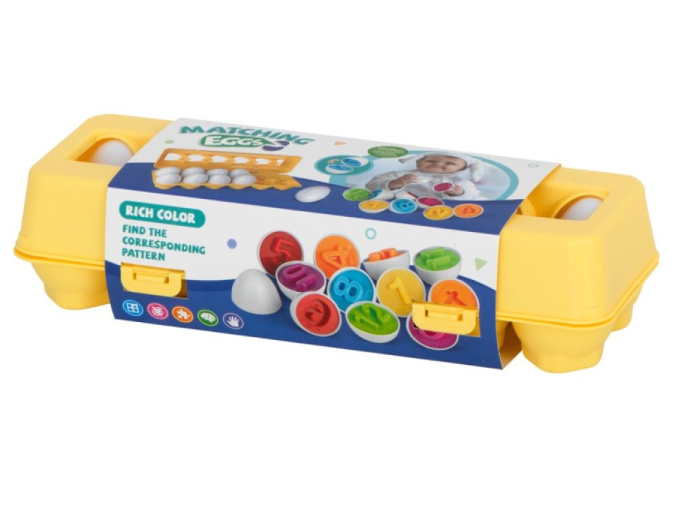 Vzdělávací třídička puzzle odpovídá tvarům čísla vejce 12ks