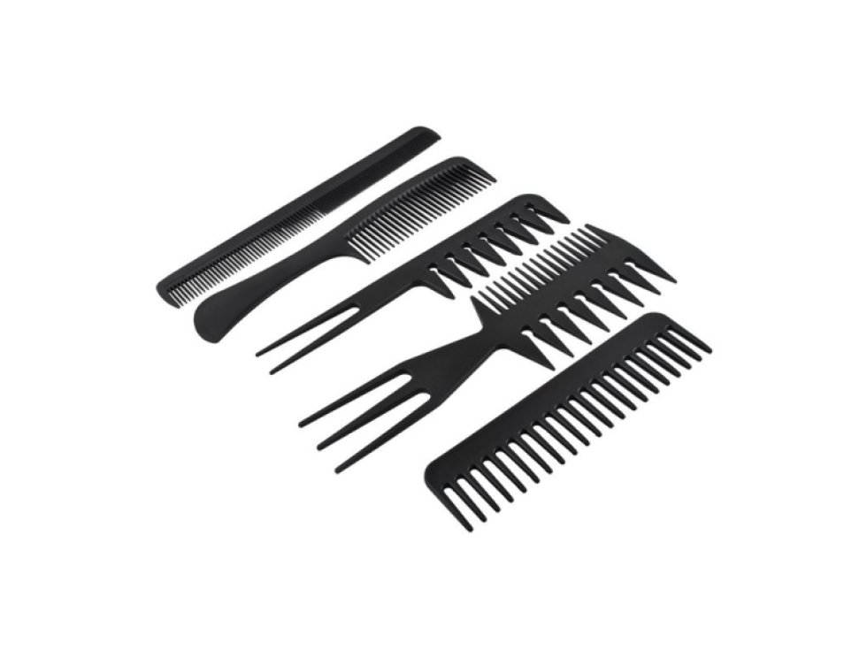 Kadeřnické hřebeny - sada 10 ks