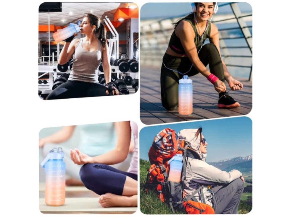 Sportovní lahev 2000 ml s víkem, BPA FREE, odolná na nápoje