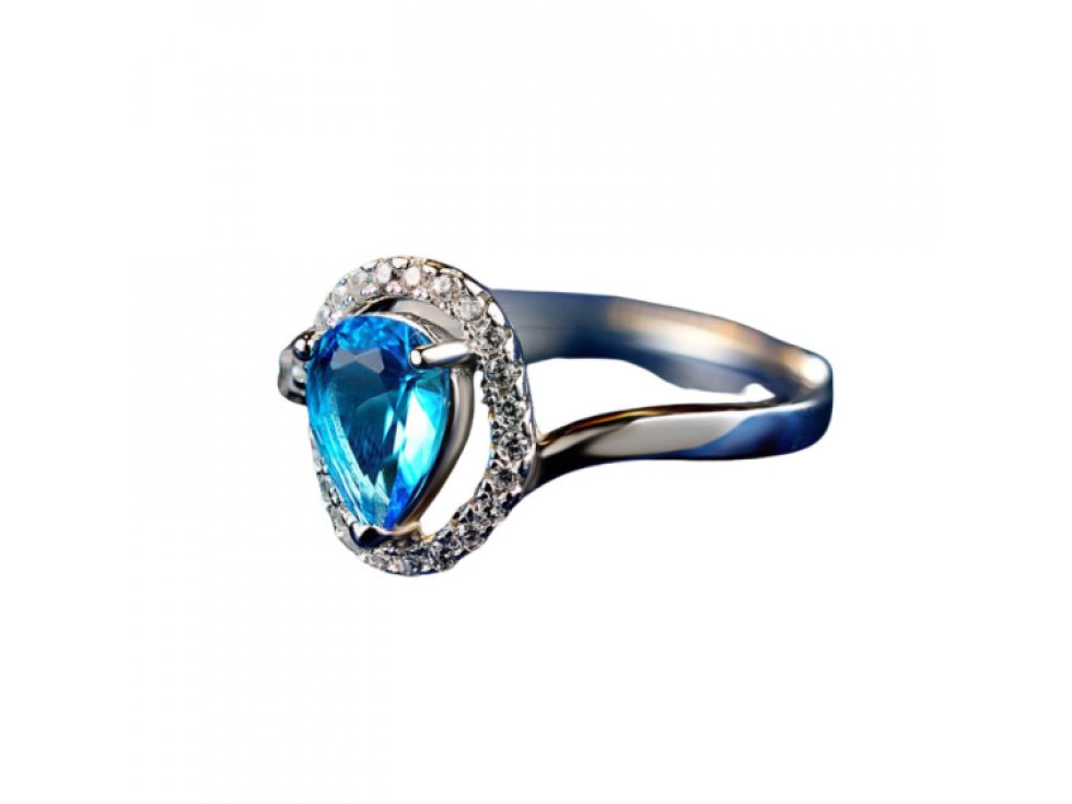 Stříbrný prsten Angelika s modrým safírovým zirkonem