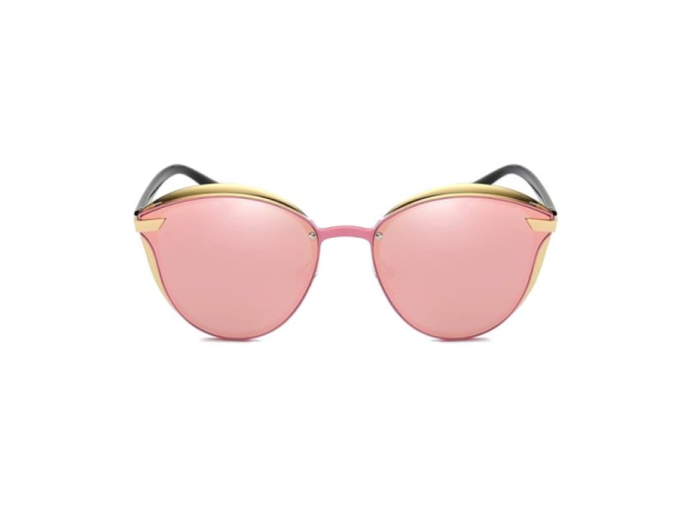 Polarizační sluneční brýle pro dámy s kočičíma očima, zrcadlové skla, černá barva