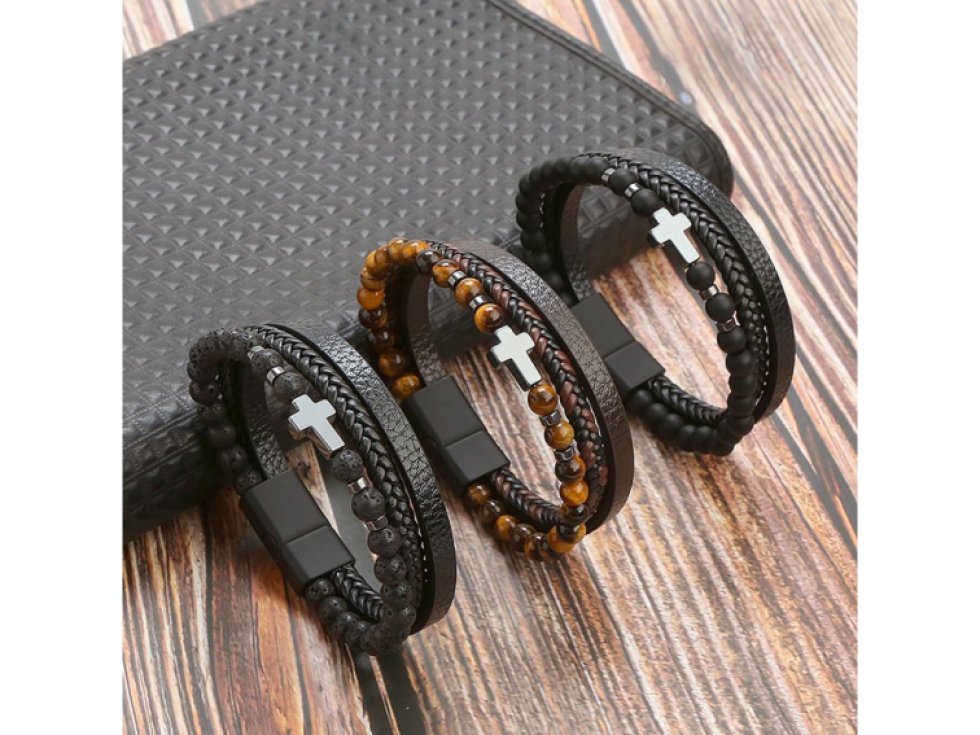 Pánský náramek Emilio - hnědý