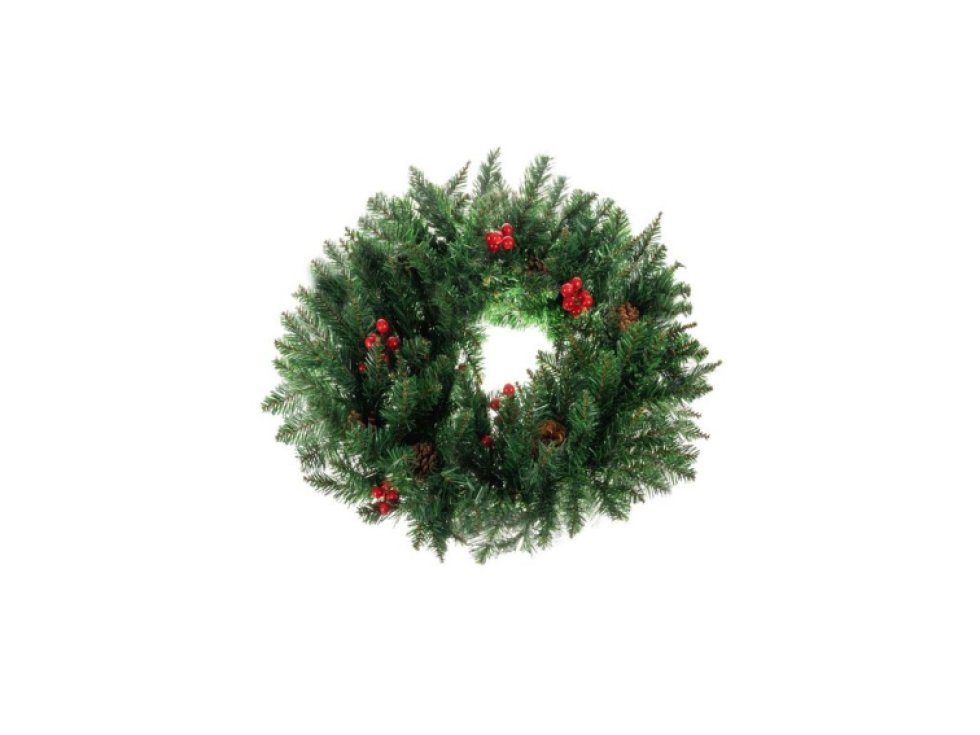 Vánoční dekorace Věnec na dveře Dekorativní ornamentální ozdoba 60cm tl. XXL