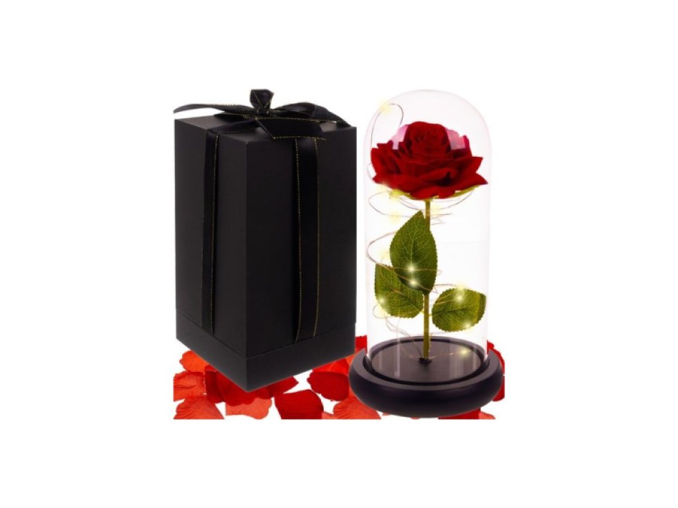 Růže ve skle - svítící Malatec 21619