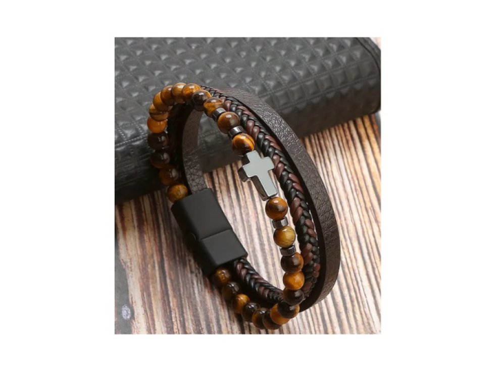 Pánský náramek Emilio - hnědý