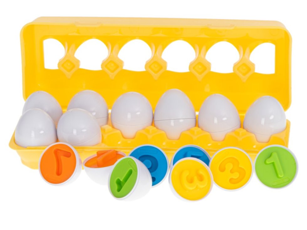 Vzdělávací třídička puzzle odpovídá tvarům čísla vejce 12ks