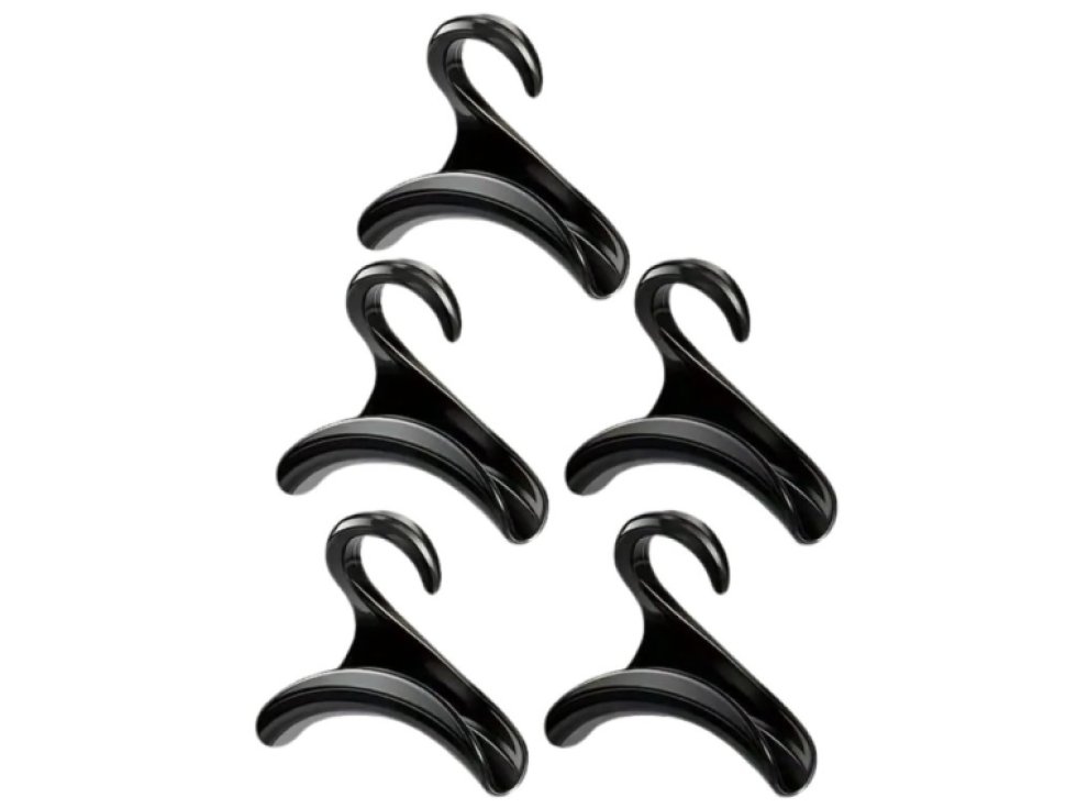 Plastové ramínka sada 5 ks černé na tašky do skříně