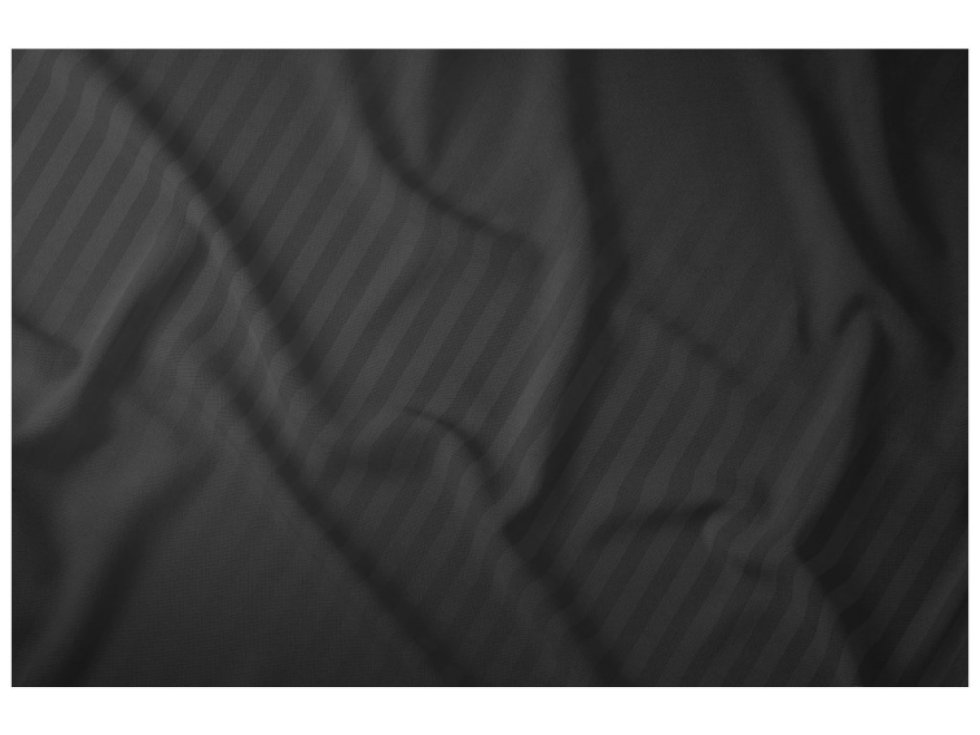 Damaškové povlečení 140X200 černé jednobarevné pruhované1 cm Pure