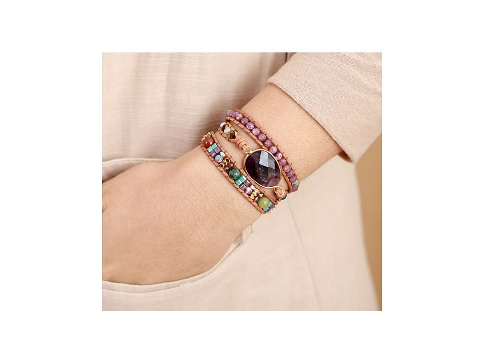 Wrap náramek Ametyst - Naděje