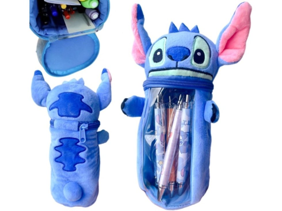 Multifunkční školní penál Medvídek, plyšový, 22x11x8 cm